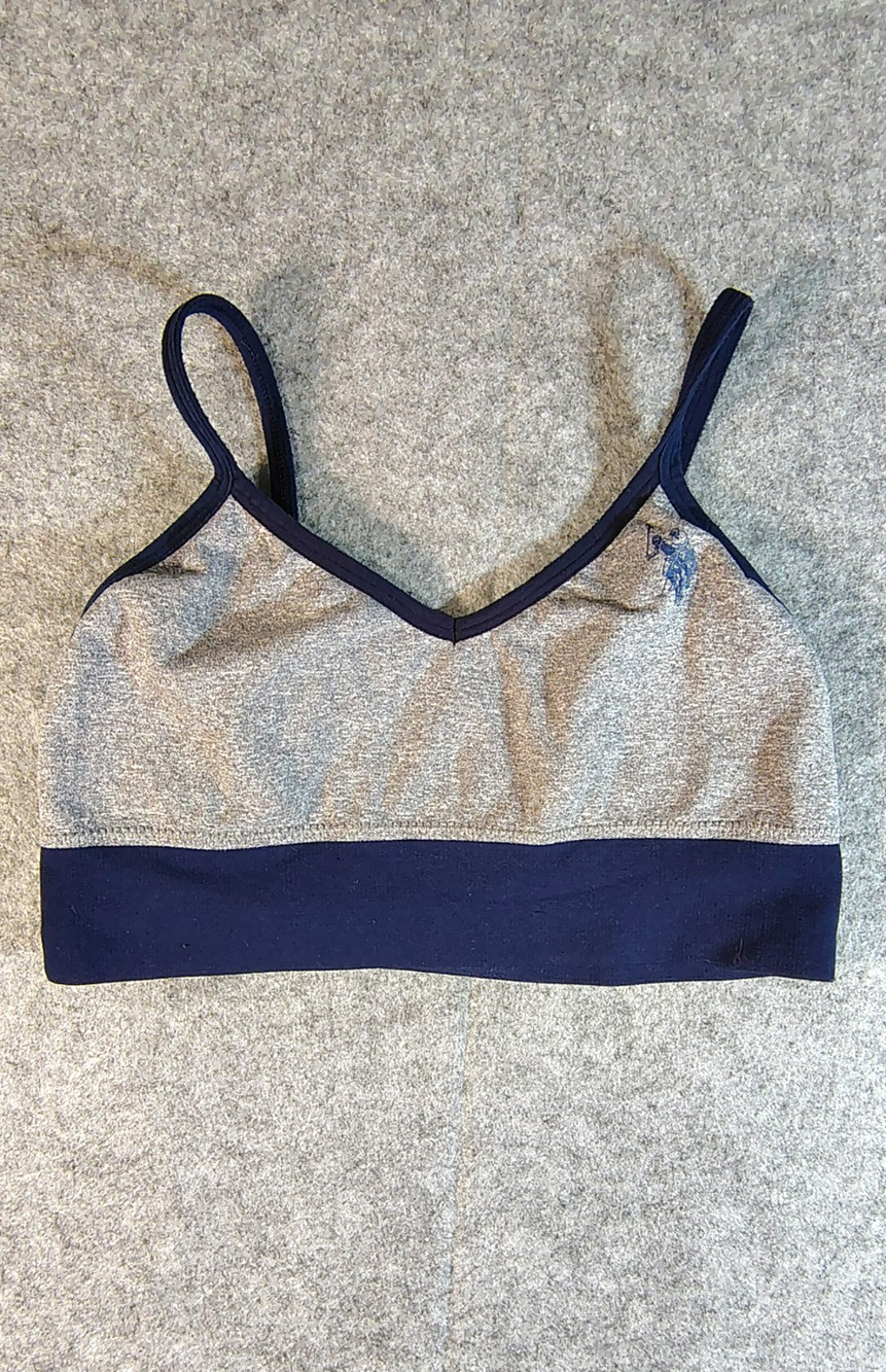 U.S. Polo Assn. Sports Bra Gray and Navy Size M